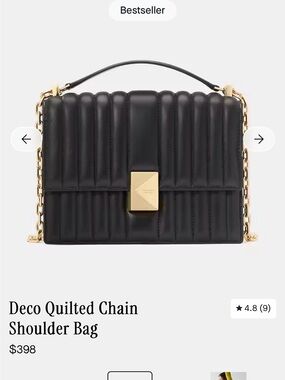 Kate Spade Deco Quilted Chain Shoulder Bag - Black